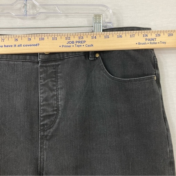 Soft Surroundings Dark Gray Stretch Slim Pull-on Jeans size Large - Picture 7 of 10